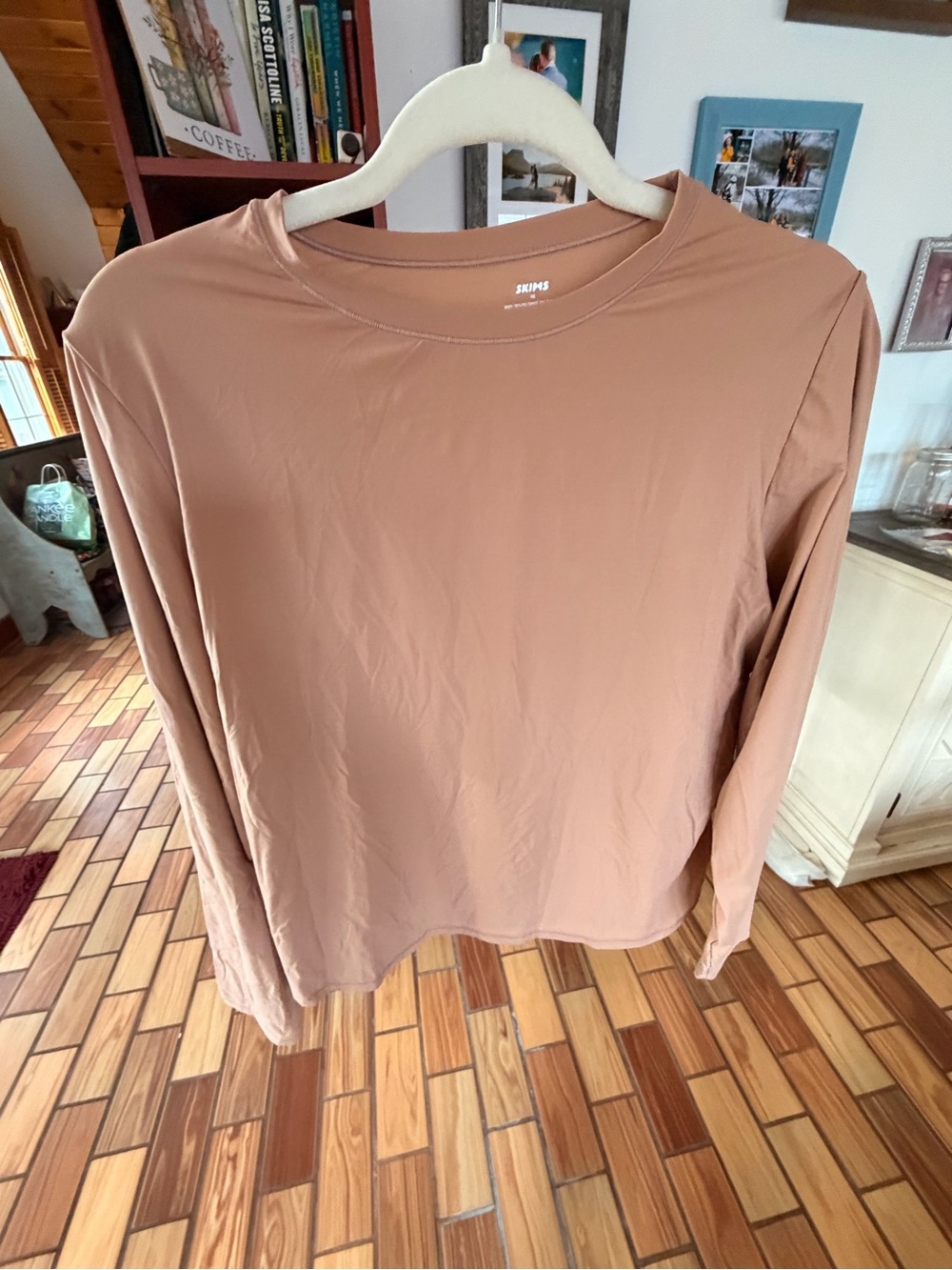 SKIMS Long Sleeve Crewneck Top — Dusty Taupe